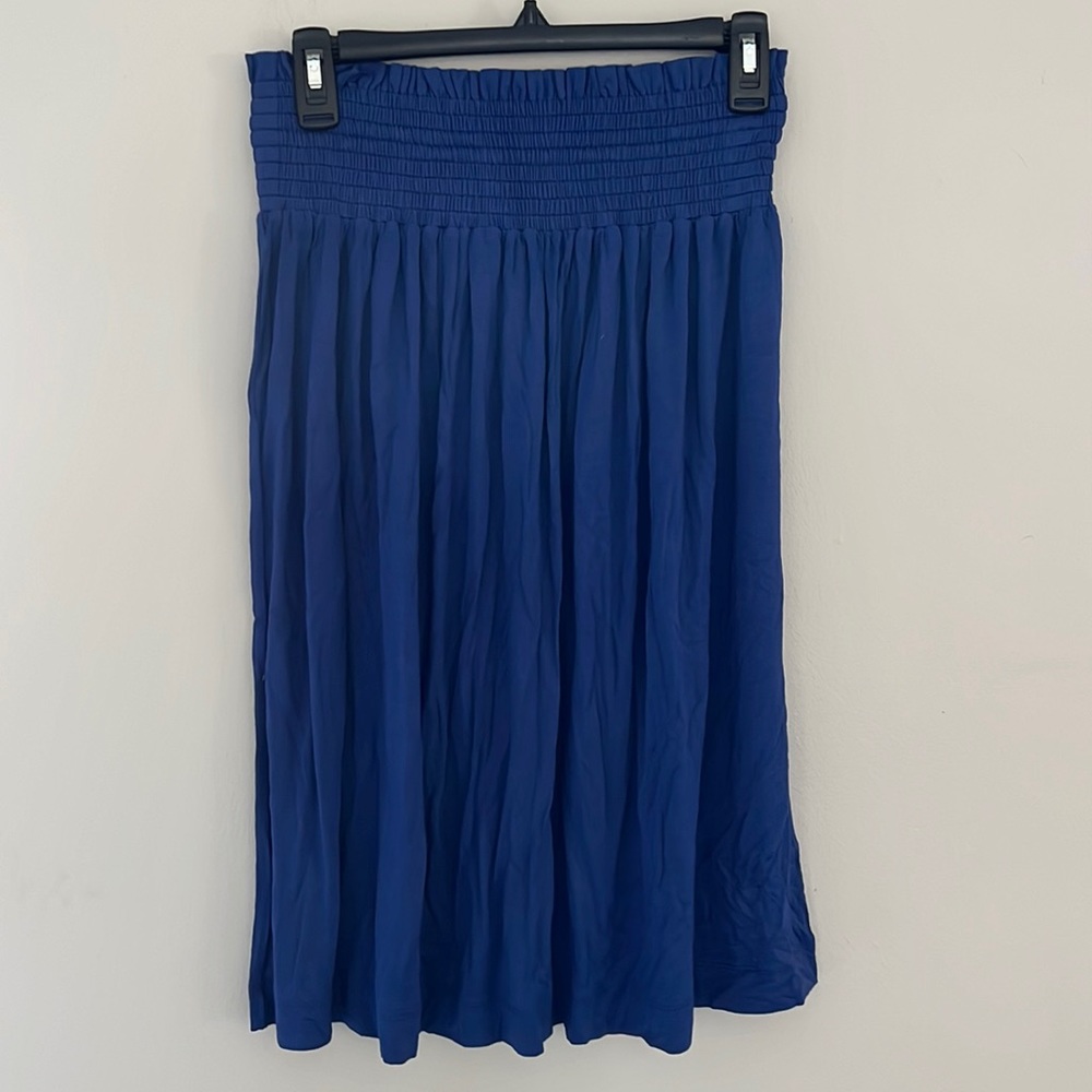 kate quinn Royal Blue Smocked Waist Midi Skirt
